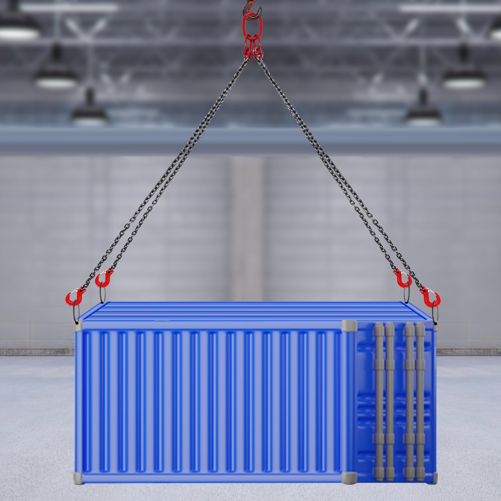 4 chaînes suspendues, chaîne de butée G80 en alliage d'acier - Capacité de charge : 5 t - Résistant à la chaleur - Outil de levage - Chaîne de levage - 1,5 m
