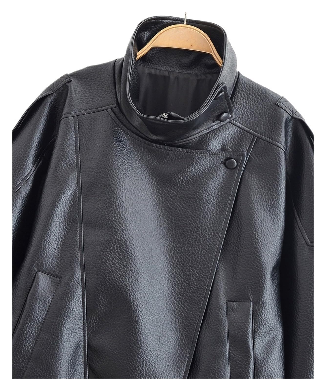 Chaqueta Cuero Mujer Women's Jacket Long Sleeve Pebble Faux Leather Motorcycle Para salir