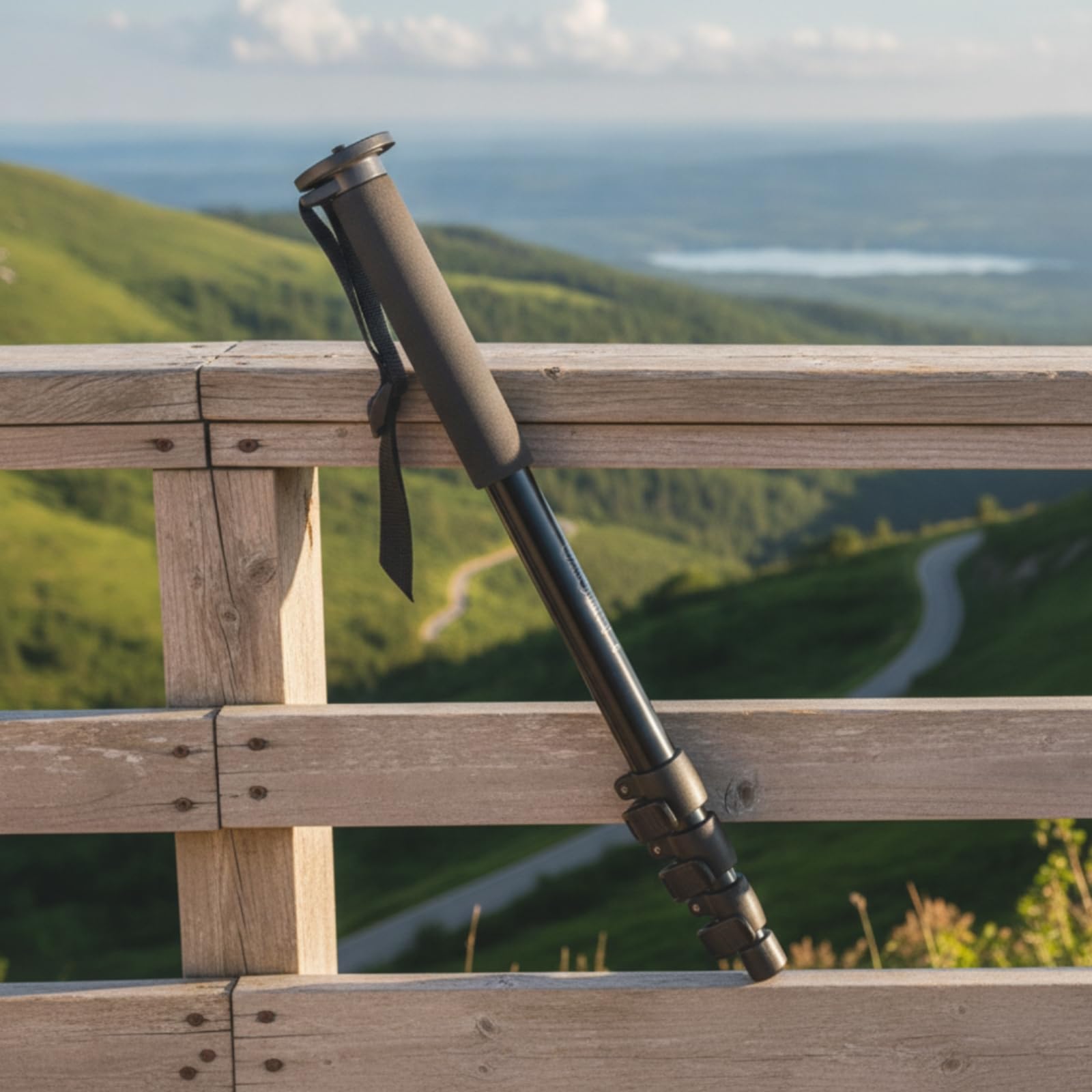 Monopode Appareil Photo Support Caméscope Caméra Trépied Stabilisateur avec Poignée Mousse et Dragonne 5 Kg Réglage 51 Cm à 153 Cm Adapté à la Randonnée Vidéo en Plein Air
