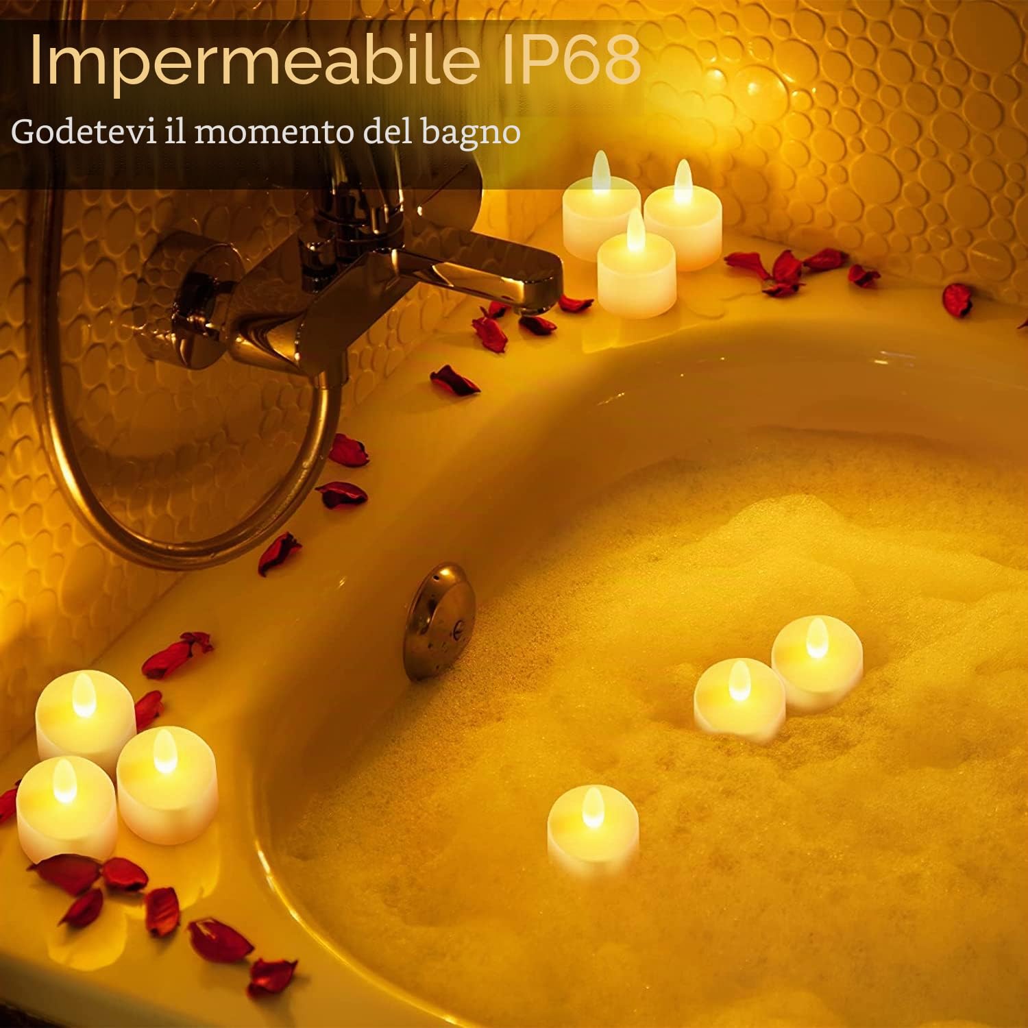 idyl light 12 Candele LED, Flickering flameless Candele a LED, Candela Ricaricabile delle luci del tè con Telecomando Funzione Timer