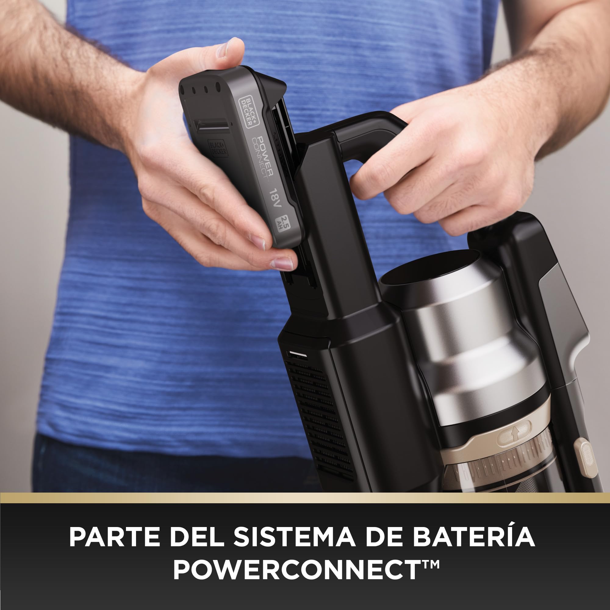 BLACK+DECKER POWERSERIES PREMIER Aspiradora escoba sin cable de 18 V, BSV525BLPA-QW