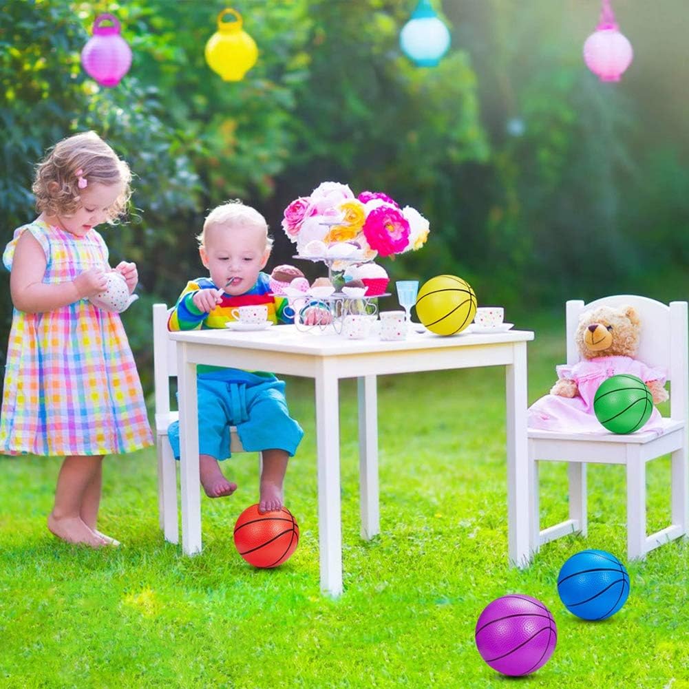 Shindel 4.7 inches Mini Toy Basketball, 6PCS Basketball for Toddlers, Colorful Kids Mini Toy Basketball Rubber Basketball for Kids, with Pump, Stocking Stuffers : Toys & Games