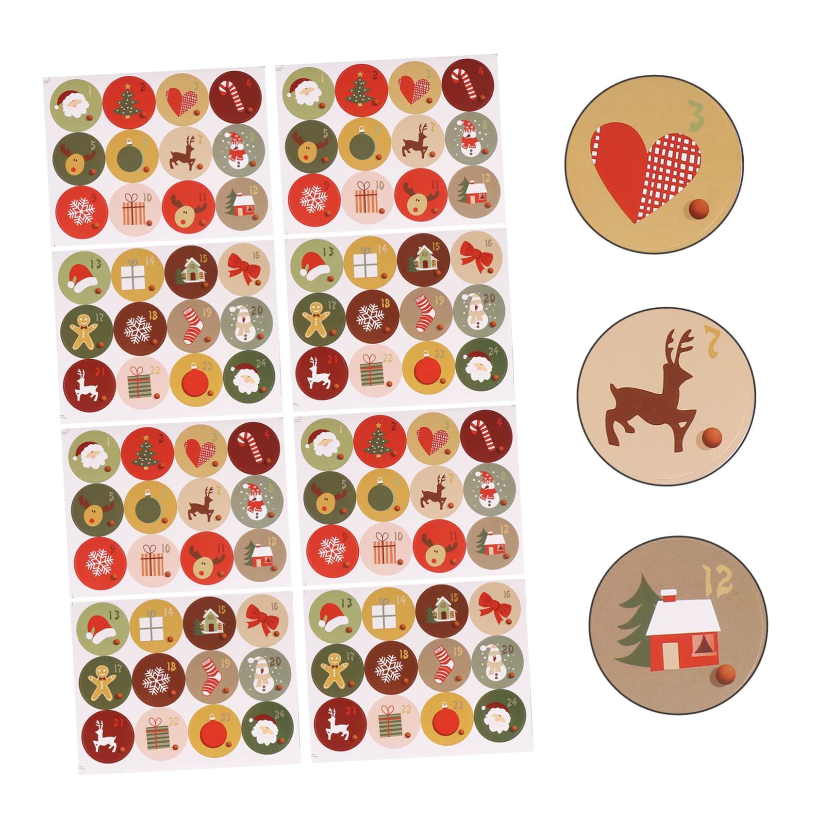 SHINEOFI 60fogli Adesivi Natalizi Per Confezioni Etichette Decorative Per Sacchetti Confezioni Festivi Renne Per e Decorazioni