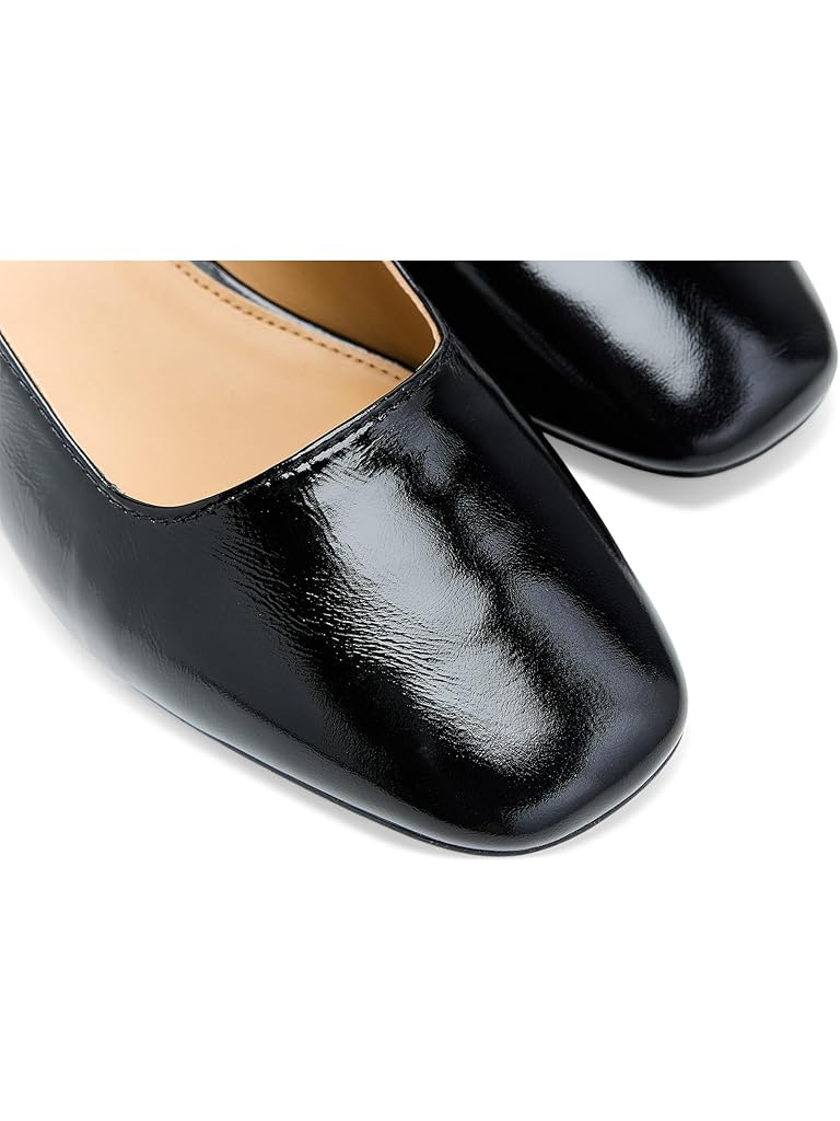Black Madewell Greta Block Heel - Crinkle Patent