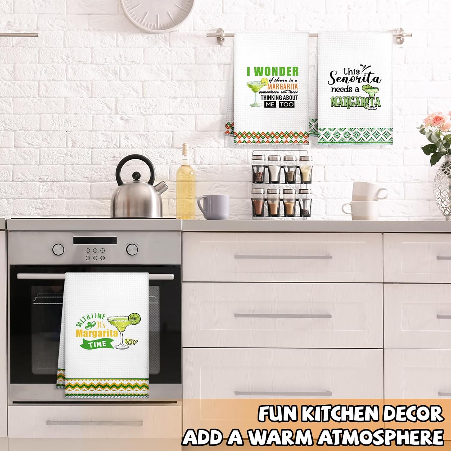 Remagr 6 Pcs Margarita Funny Kitchen Towels I Need a Huge Margarita Kitchen Towels Dish Towel for Christmas Taco Lovers Gifts Sweet Housewarming Gift