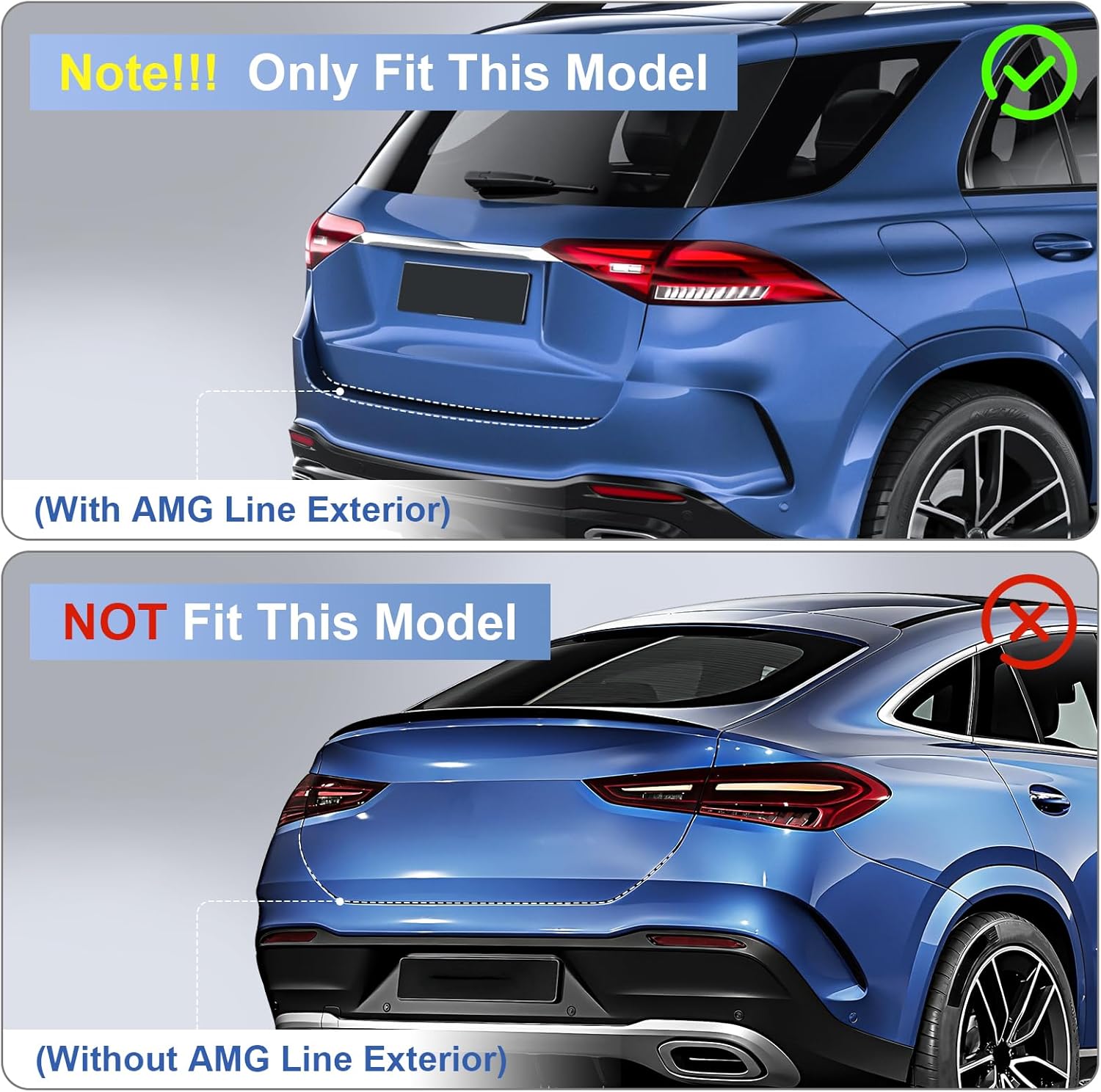 Rear Bumper Protector for Benz GLE 350 450 450e 580 W167 2020-2025 Mirror Stainless Steel Rear Bumper Sill Plate Guard Cover