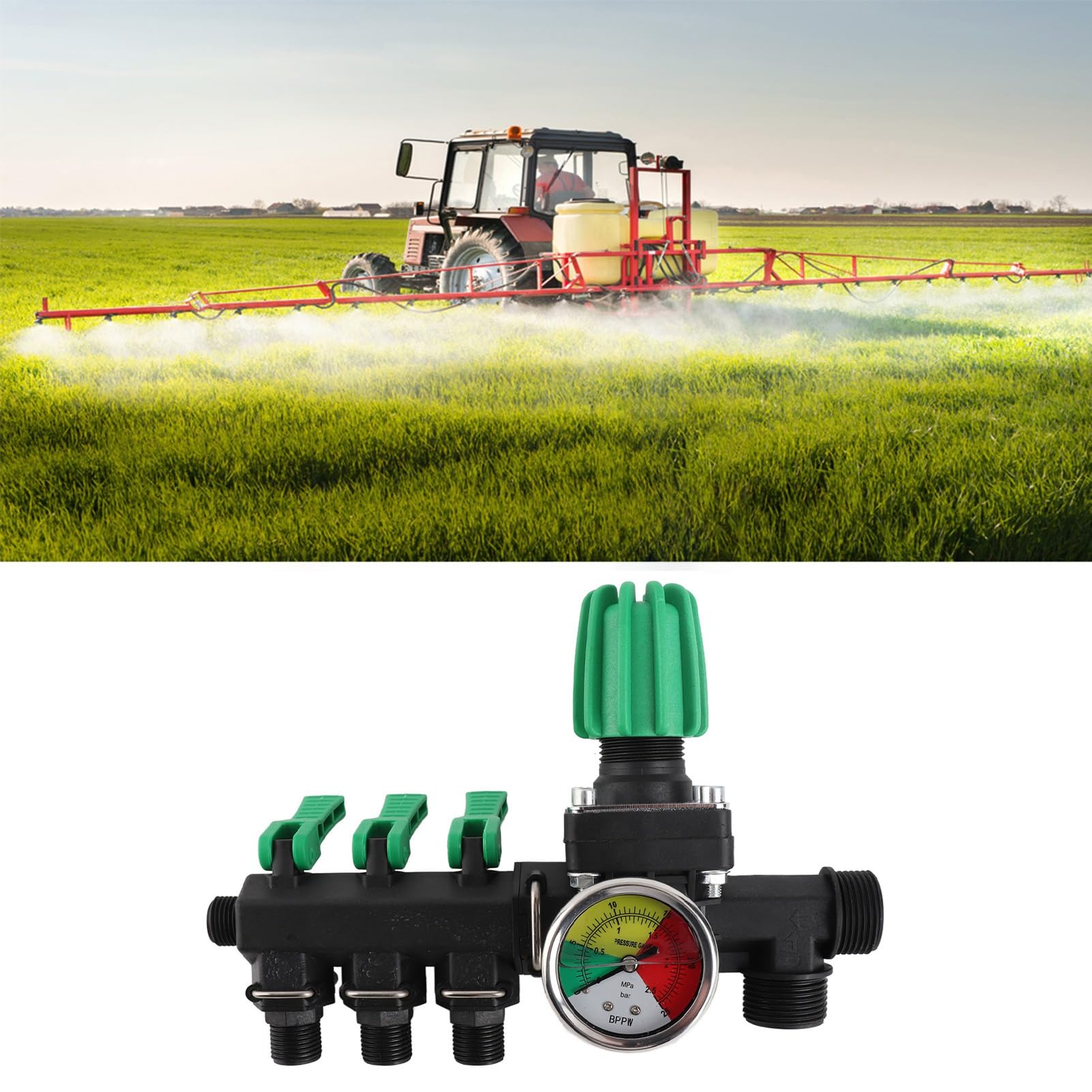Absperrventil für landwirtschaftliche Sprühgeräte, 3-Wasserverteiler, hochwertiges ABS-Material, rostfrei, erosionssicheres Design, für Landwirtschaft, Tierhaltung, Aquakultur,