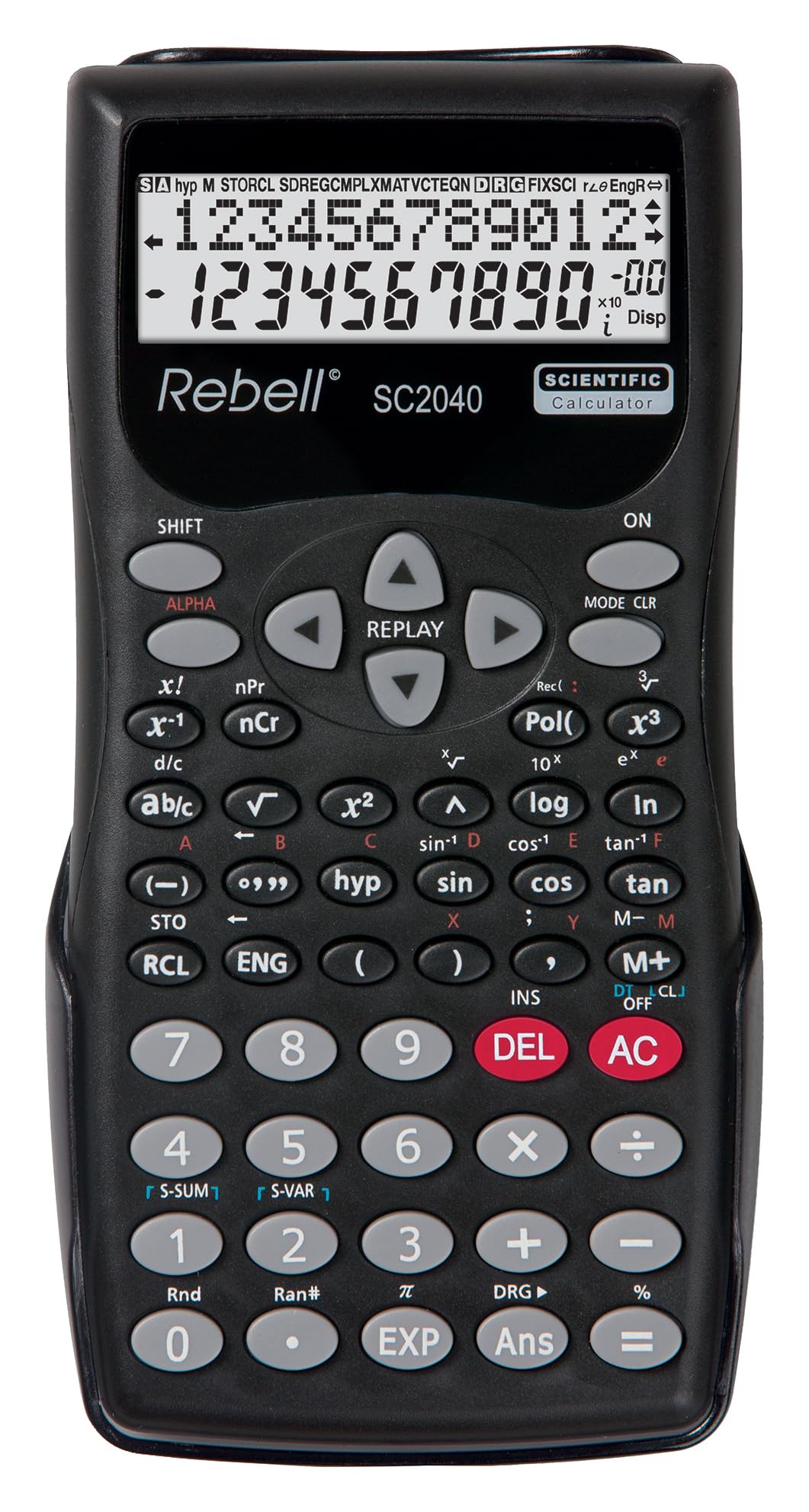 Rebell SC2040 - calculators (Pocket, Battery, Scientific Calculator, Black, Plastic, Buttons)