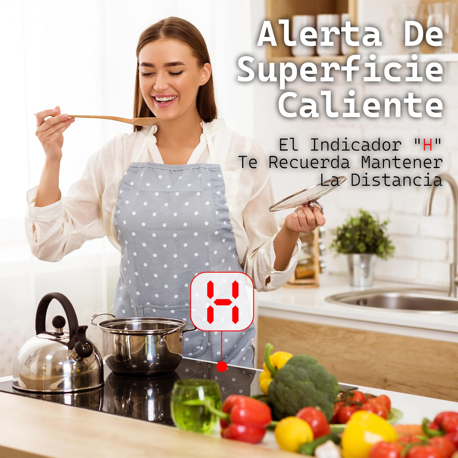 Placa Vitrocerámica Empotrable 60cm 4 Fuegos 6000W Táctil