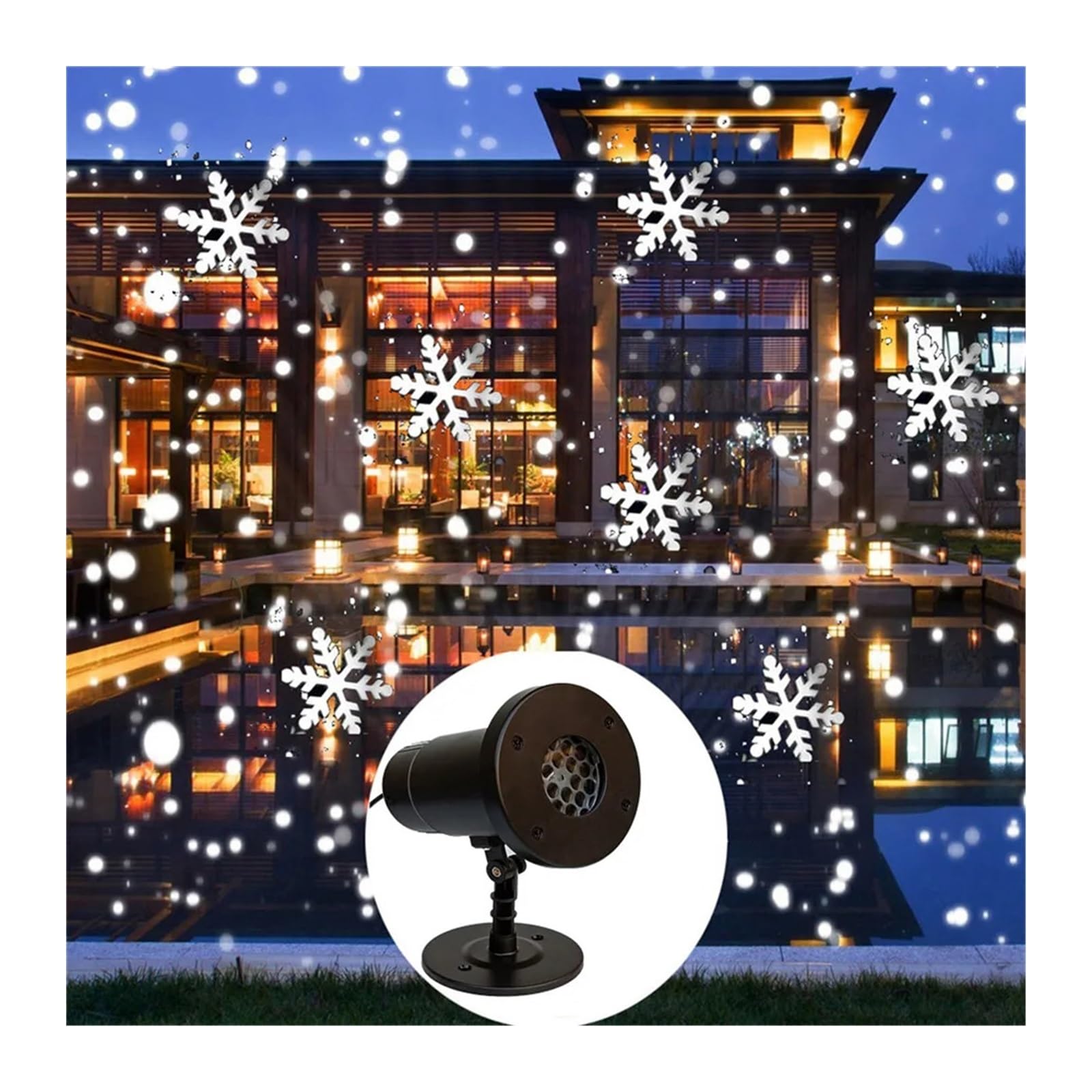 Projektor Weihnachten, LED Schneefall Projektor Lichter Weihnachten Schneeflocke Projektor Lampe Party Im Freien Hochzeit Schnee Fallende Landschaft Projektion Licht