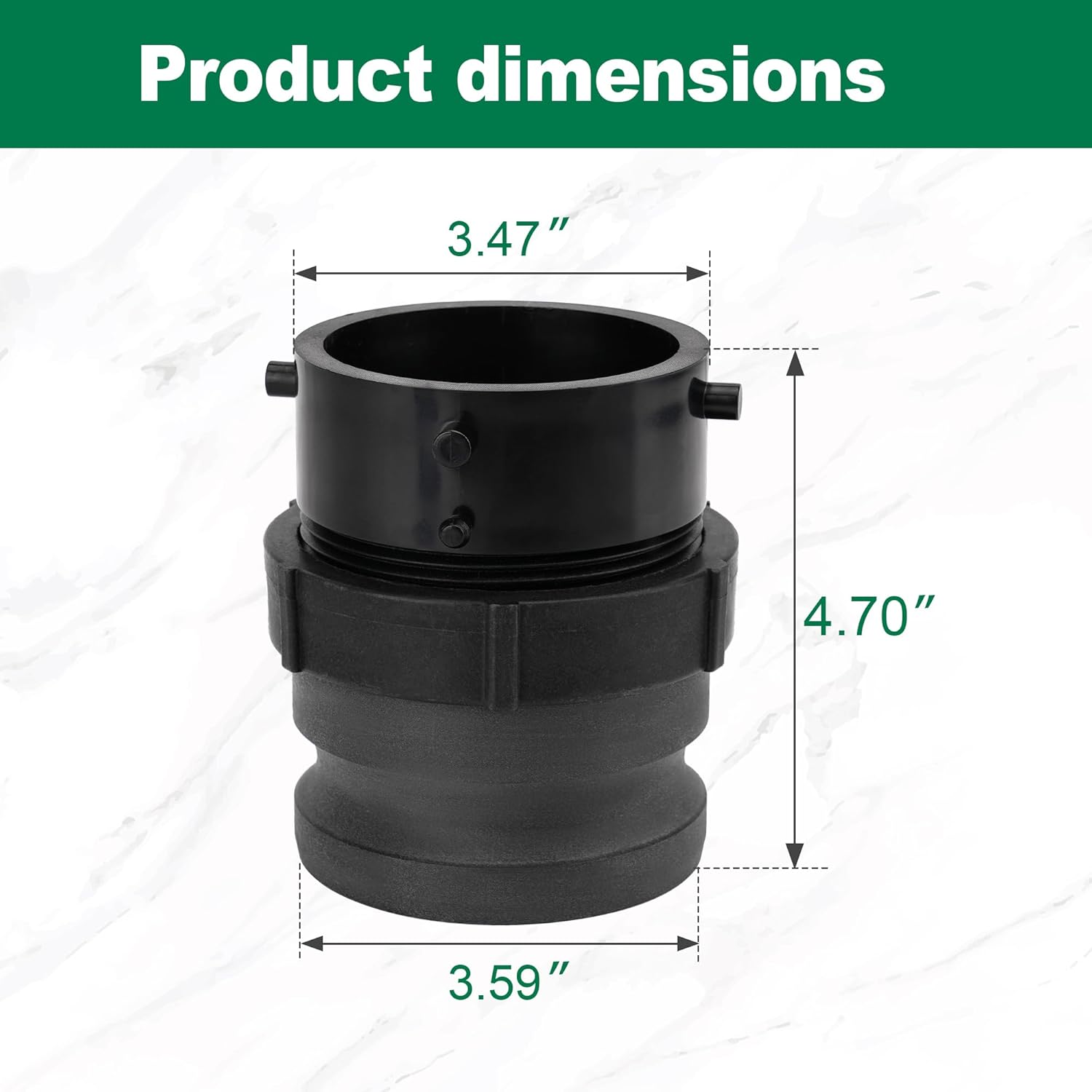 360785 Waste Master RV Sewer Hose Male Bayonet Fitting Converter Black