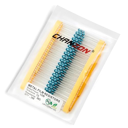Vista 181 de Chanzon 100pcs 1/2W (0.5W) 100 Ohmios Resistencia fija de película metálica Ohmios 0.01 ±1% Tolerancia 100R MF Resistencias de orificio pasante