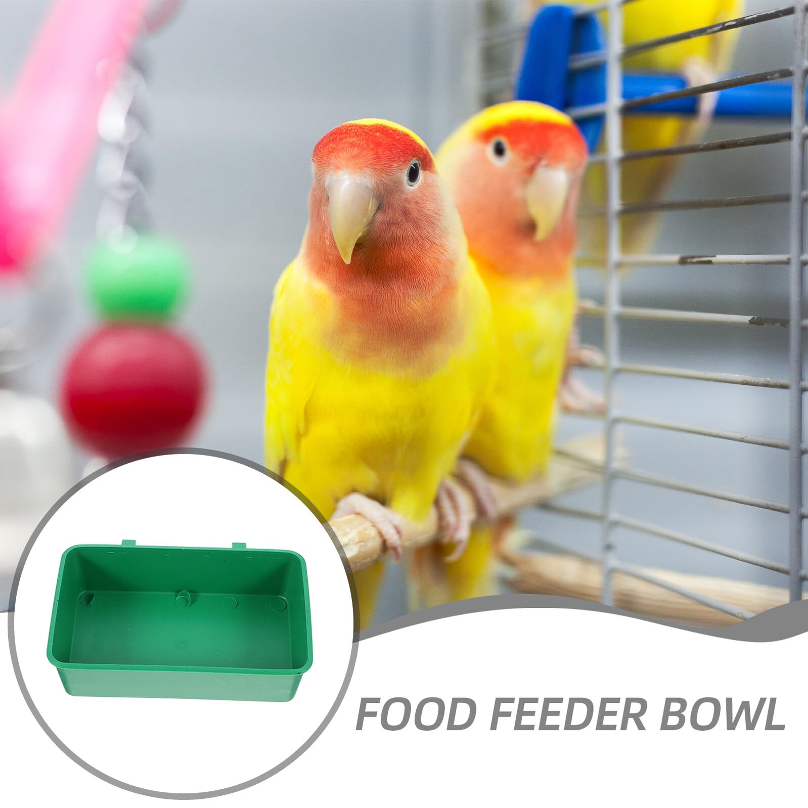 KOMBIUDA 5 Pezzi Mangiatoie Anti-spreco per Uccelli da Gabbia con Gancio Verde Contenitori Resistenti per Alimentazione Parrocchetti e Cocorite Facili da Installare e Antispruzzo
