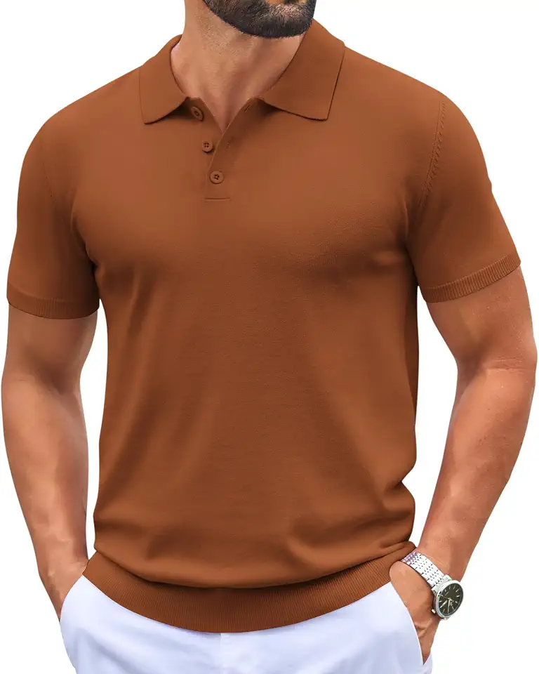 COOFANDY Shirts Casual Classic Caramel