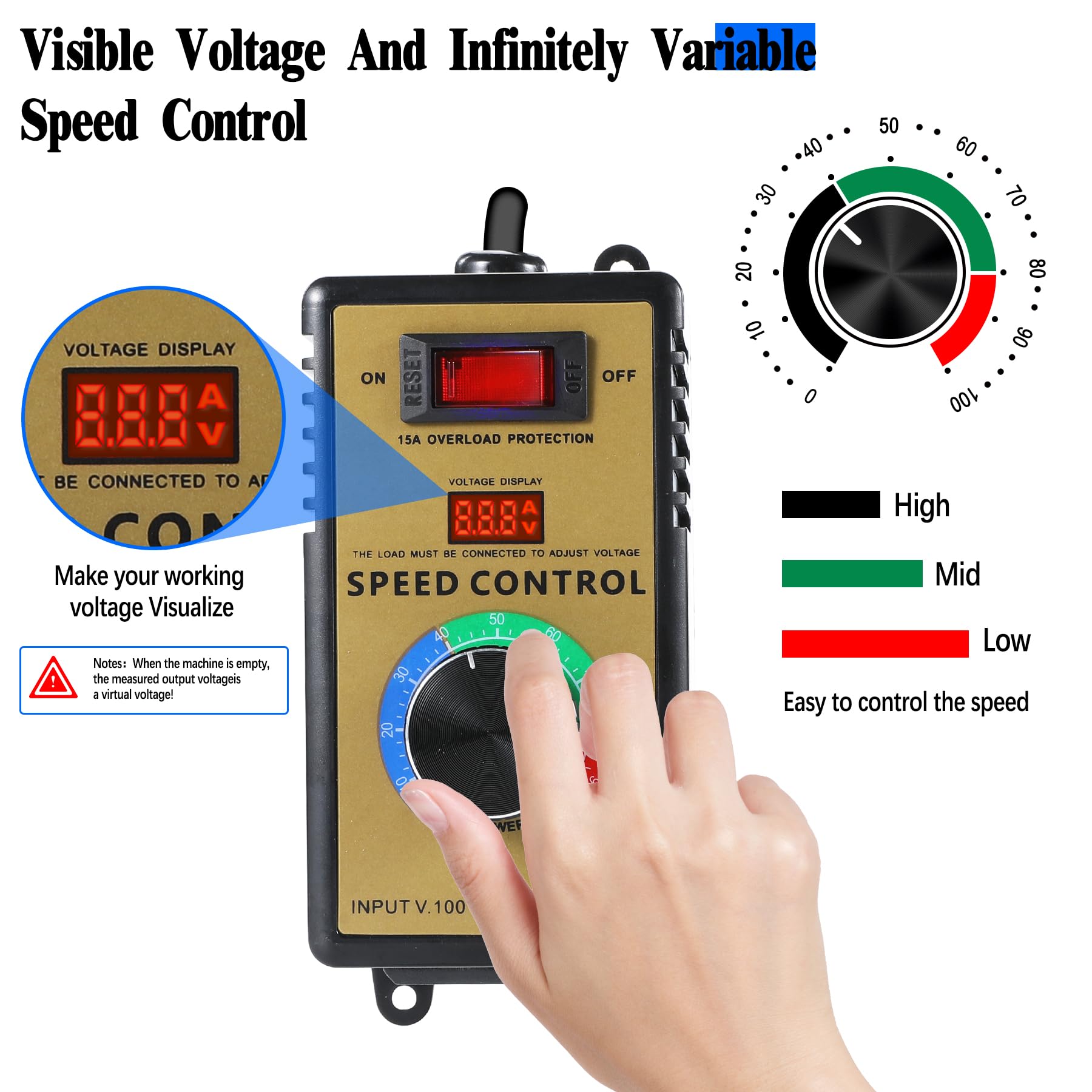 Snapklik.com : Fan Speed Controller, AC Motor Speed Controller 120V ...