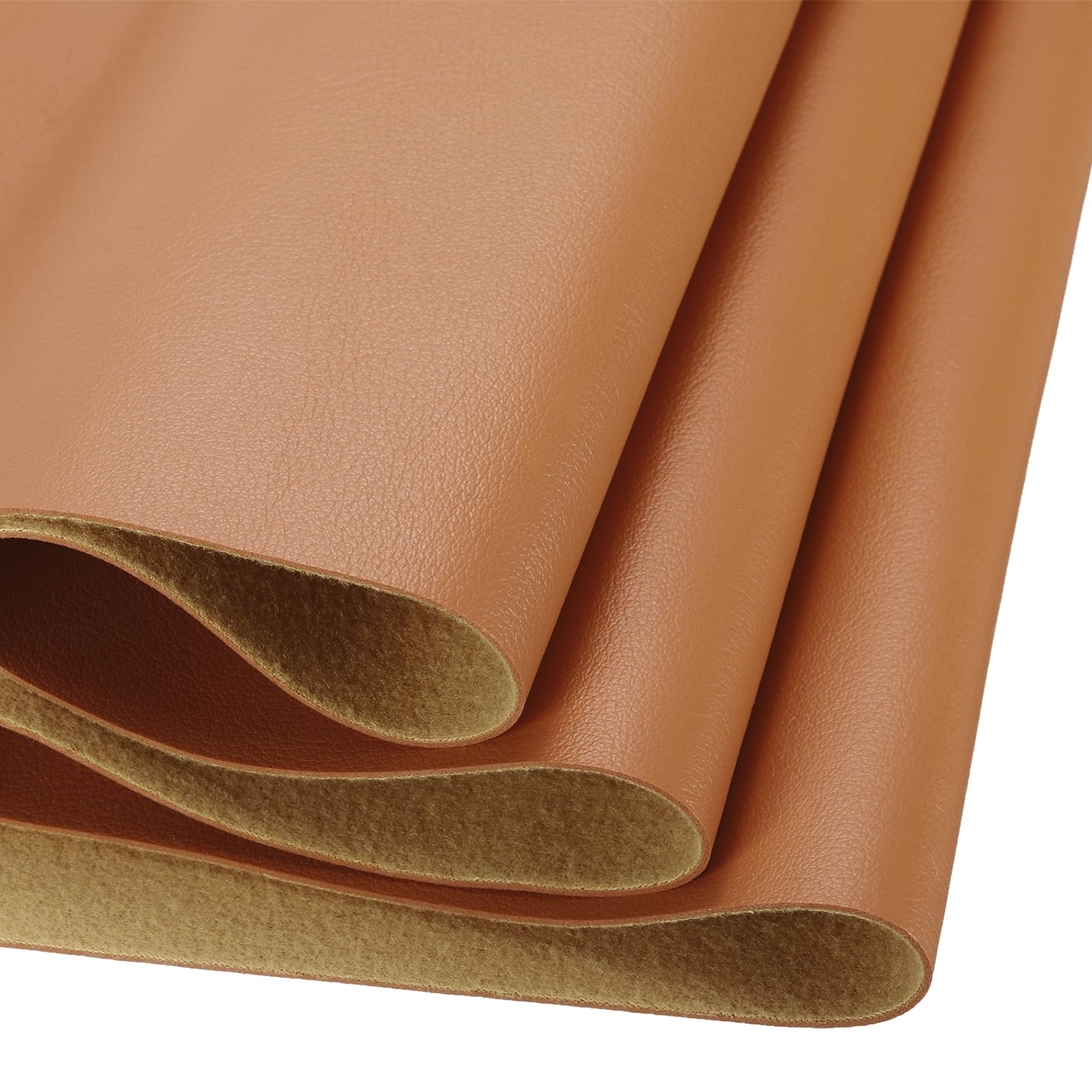 DMiotech 1 Pack 8 Inch x 53 Inch Faux Leather Strip Furniture Cover Fabric Skin Brown PU Leather Roll for Handmade DIY Craft Projects