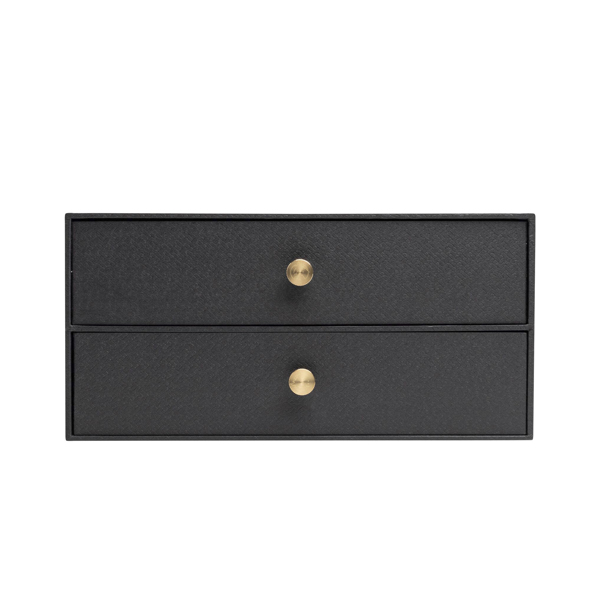Exacompta 30601E Ablagebox Office By Me – 2 Schubladen, Recycling-Karton, DIN A4+/A4, Schwarz