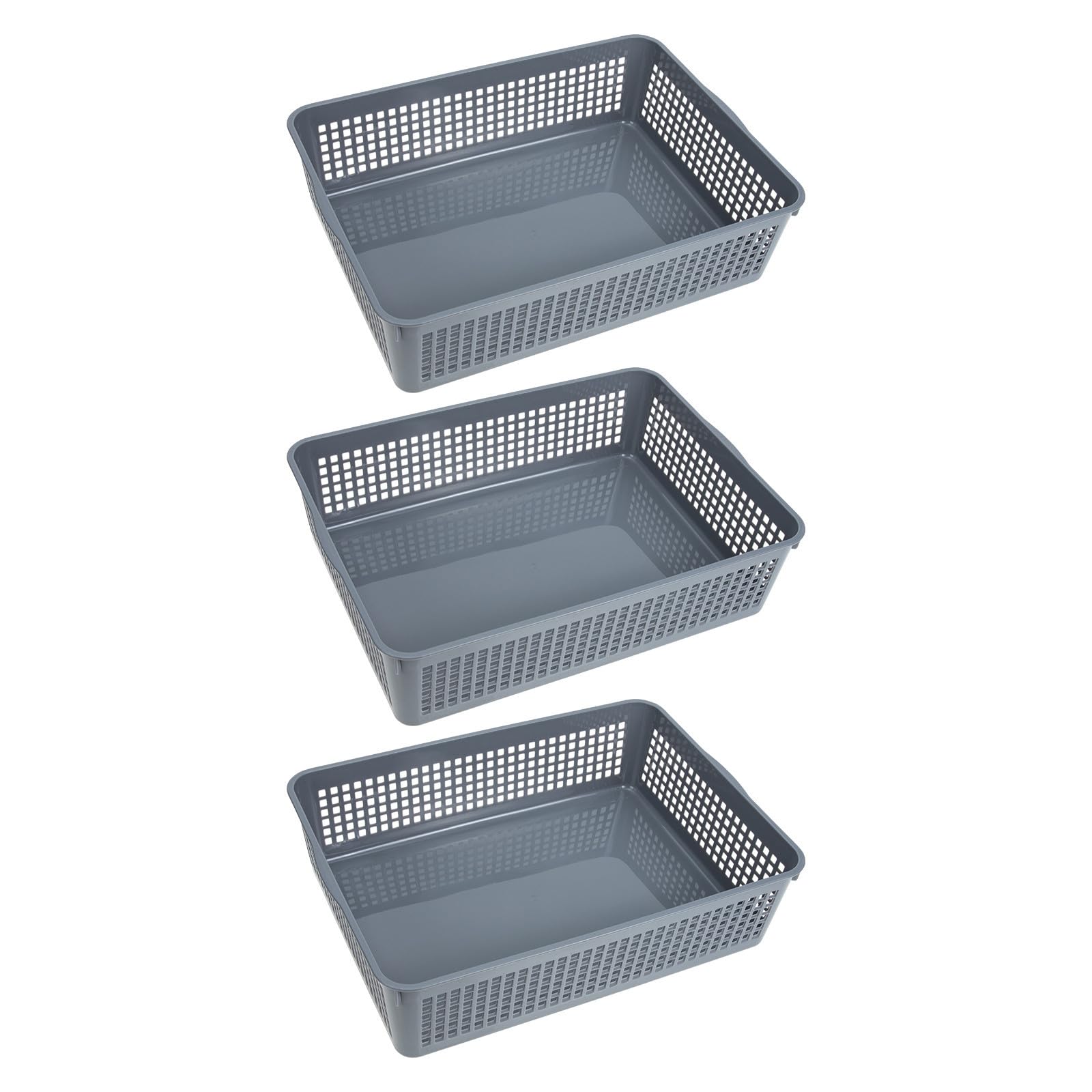 Panier rectangulaire plastique lot de 3 grand volume pour une organisation durable