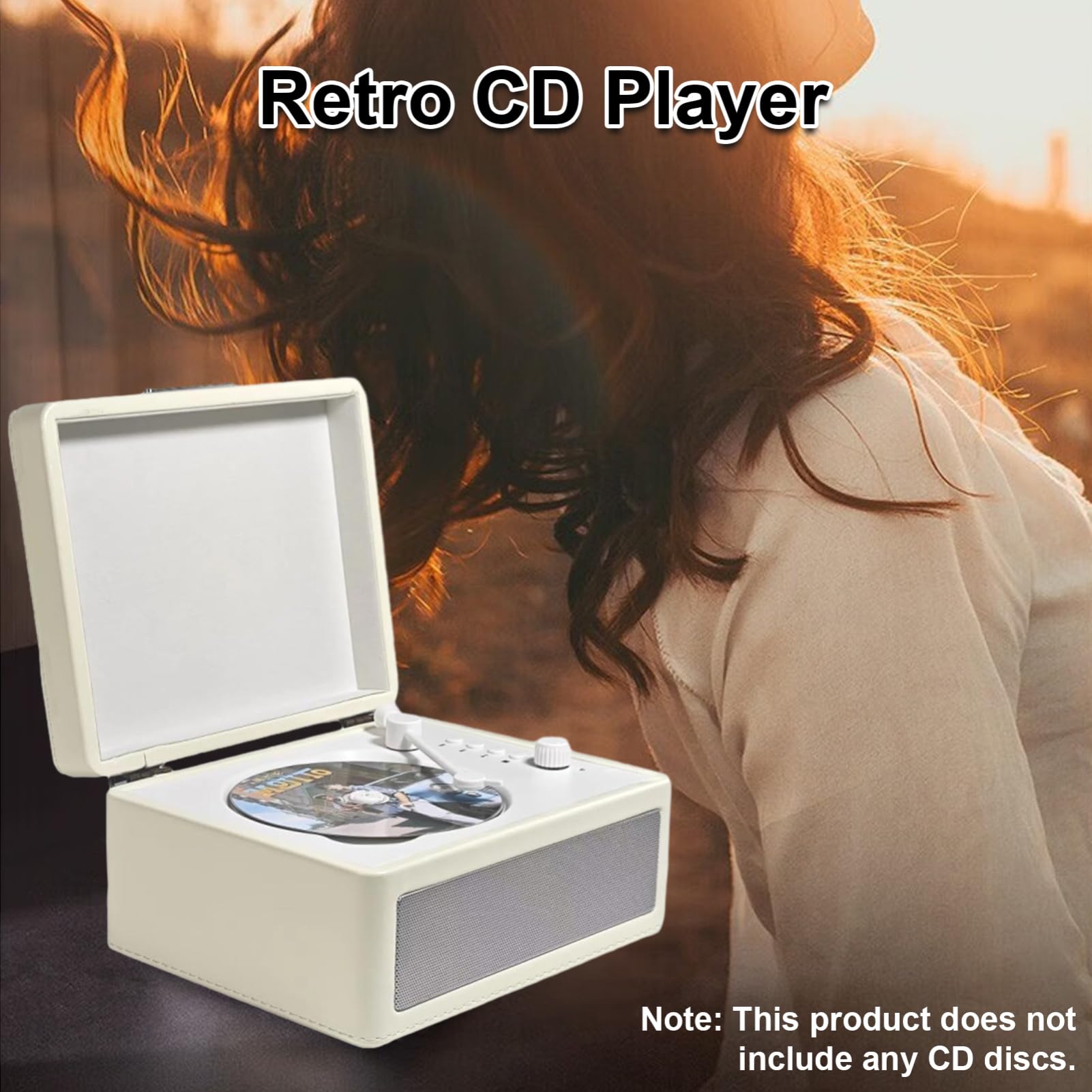 Reproductor de CD, Reproducción de Disco USB Reproductor de CD Retro con Inserción de Disco Estilo Bandeja para Entusiastas de la Música y Coleccionistas por Igual