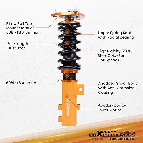 Miniatura 6 de maXpeedingrods Coilovers para Kia Optima 2011 2012 2013 2014 2015, altura ajustable coilovers suspensión kit Strut, conjunto completo amortiguador