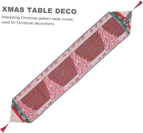 Miniatura 5 de LIFKOME 1pc Christmas Table Runner Red Decorations Xmas Table Runner Red Tablecloth Christmas Ornaments Reindeer Table Runner Table Top Decor