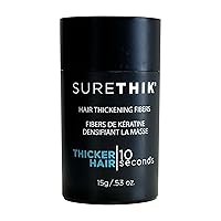 Vista 13 de SURETHIK Fibras capilares, 1.06 oz (marrón claro), cubre instantáneamente el cuero cabelludo y las áreas dispersas, acabado natural, adecuado