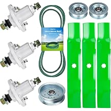 48" Deck Spindle Rebuild Kit for John Deere D140 D155 LA145, Include 3 Spindles GY20454 GY20867, 3 Blades AM141035, 1 Idler GY20110 GY20629, 2 Idlers GY20067 GY22172, 1 141" Belt GX20571