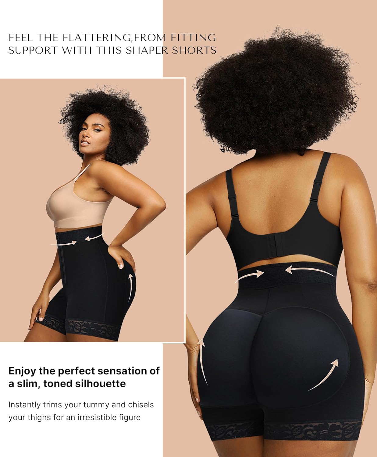 SHAPELLX Butt Lifter Shapewear Tummy Control Shorts For Women Waist Cincher With Hook Zipper Closure Body Shaper Wear - Image 2