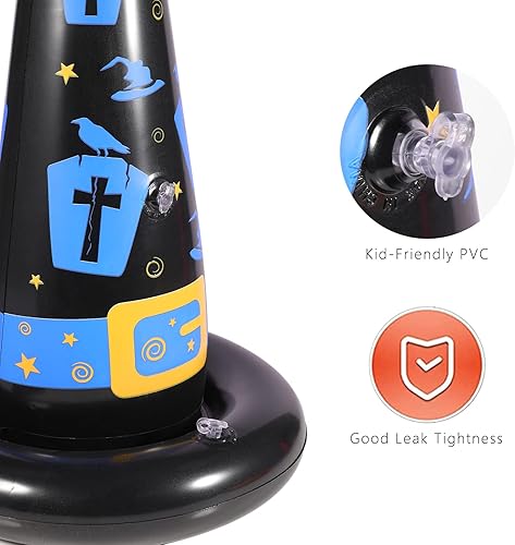 Miniatura 4 de Halloween Ring Toss Game Set, Inflatable Witch Hat Ring Toss Game with 10 Plastic Rings and Air Pump, Super Fun Halloween Games for Family Party