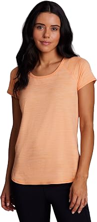 RBX Active Womens Athletic Quick Dry Space Dye Short Sleeve Yoga T-Shirt