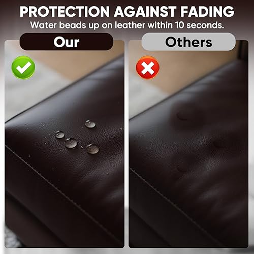 Miniatura 6 de Bálsamo de recoloración de cuero, kit de reparación de cuero de 10 onzas para muebles, restaurador de color de cuero, tinte de cuero para recolor,