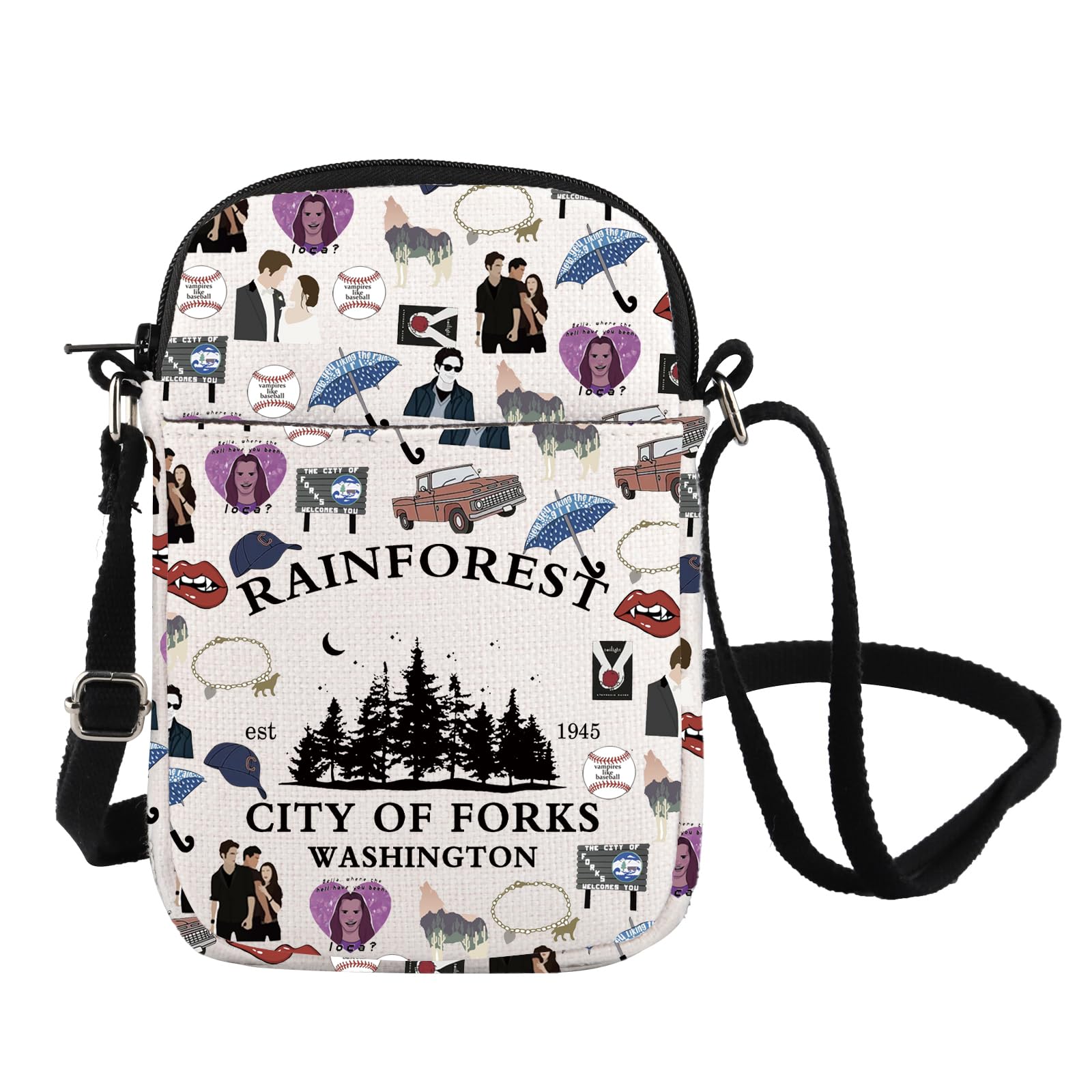 City Of Forks Merch Edward's Girl Gift Forks Washington Gift Vampire Lover Crossbody Bag Forks Washington Gift