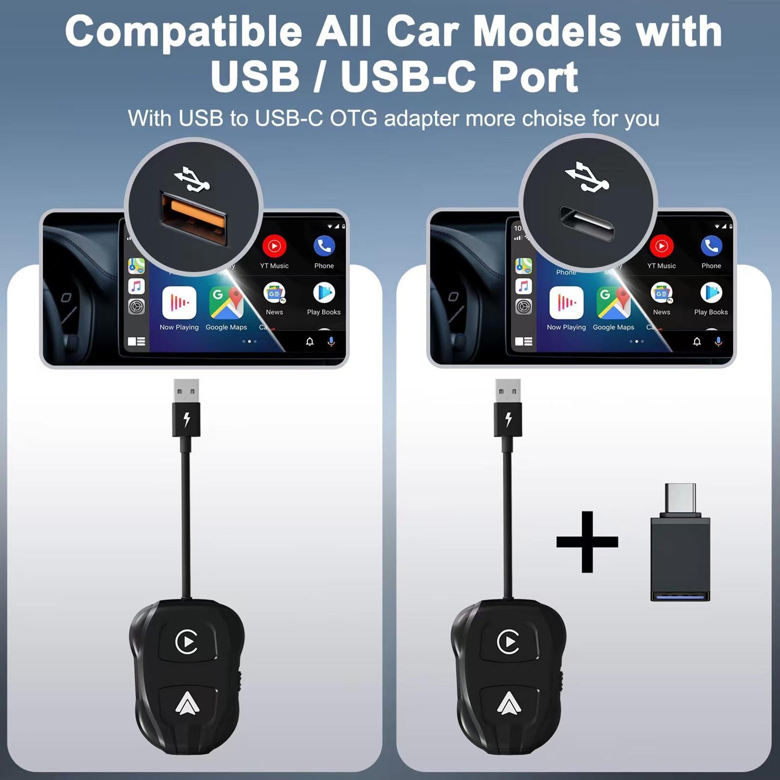 Convertisseur automatique, adaptateur automatique Émetteur de voiture 2 en