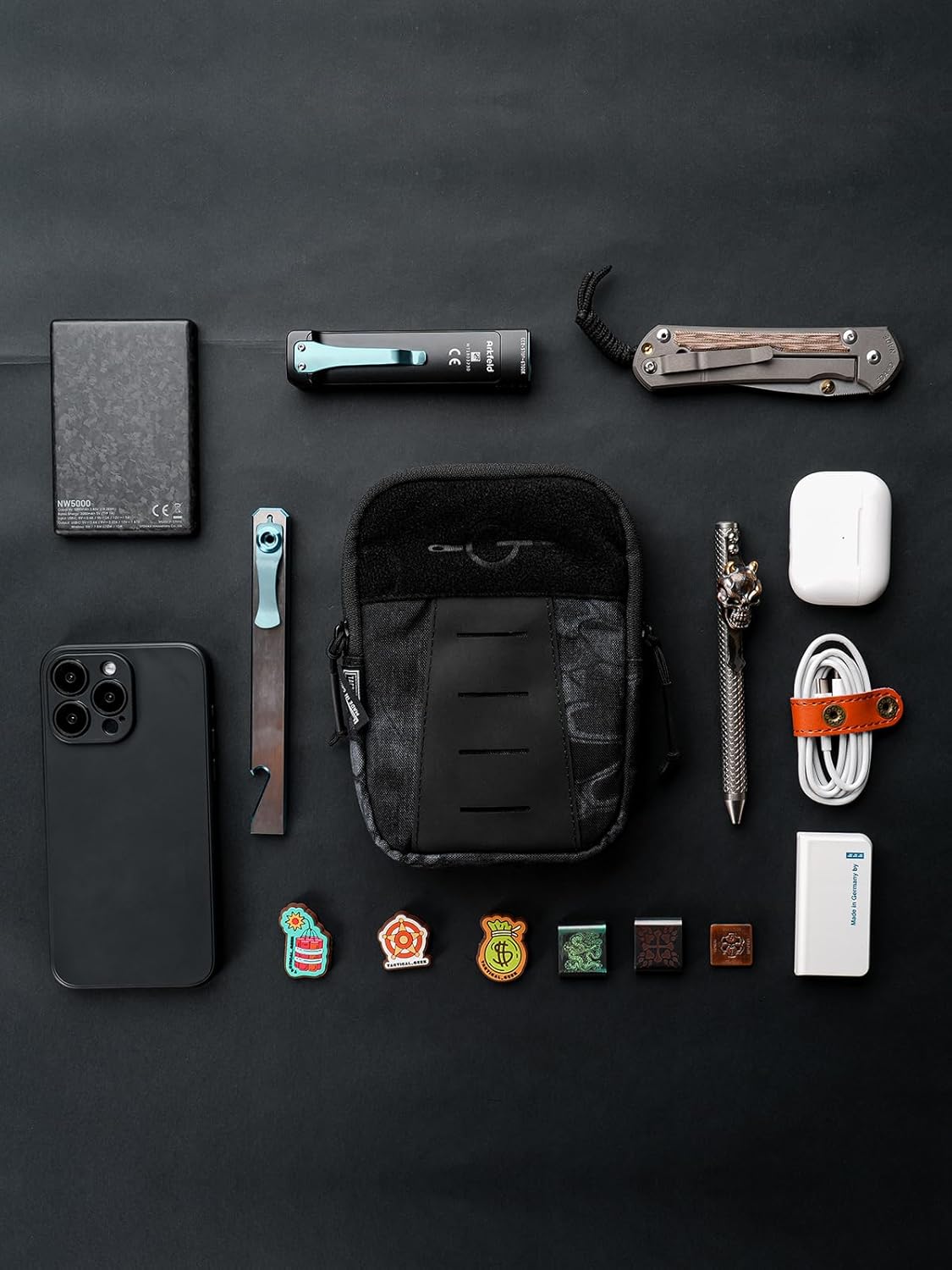 TACTICAL GEEK Block K EDC Compact Waist Pouch, Utility Pocket Organizer with Cache Pad, Nylon Zippers Tool Pouch, Multi-Purpose Small Gadget Organization for Daily Carry - Image 6