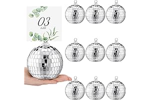 10 Pcs Disco Ball Place Card Holders Table Number Holder for Photo Picture