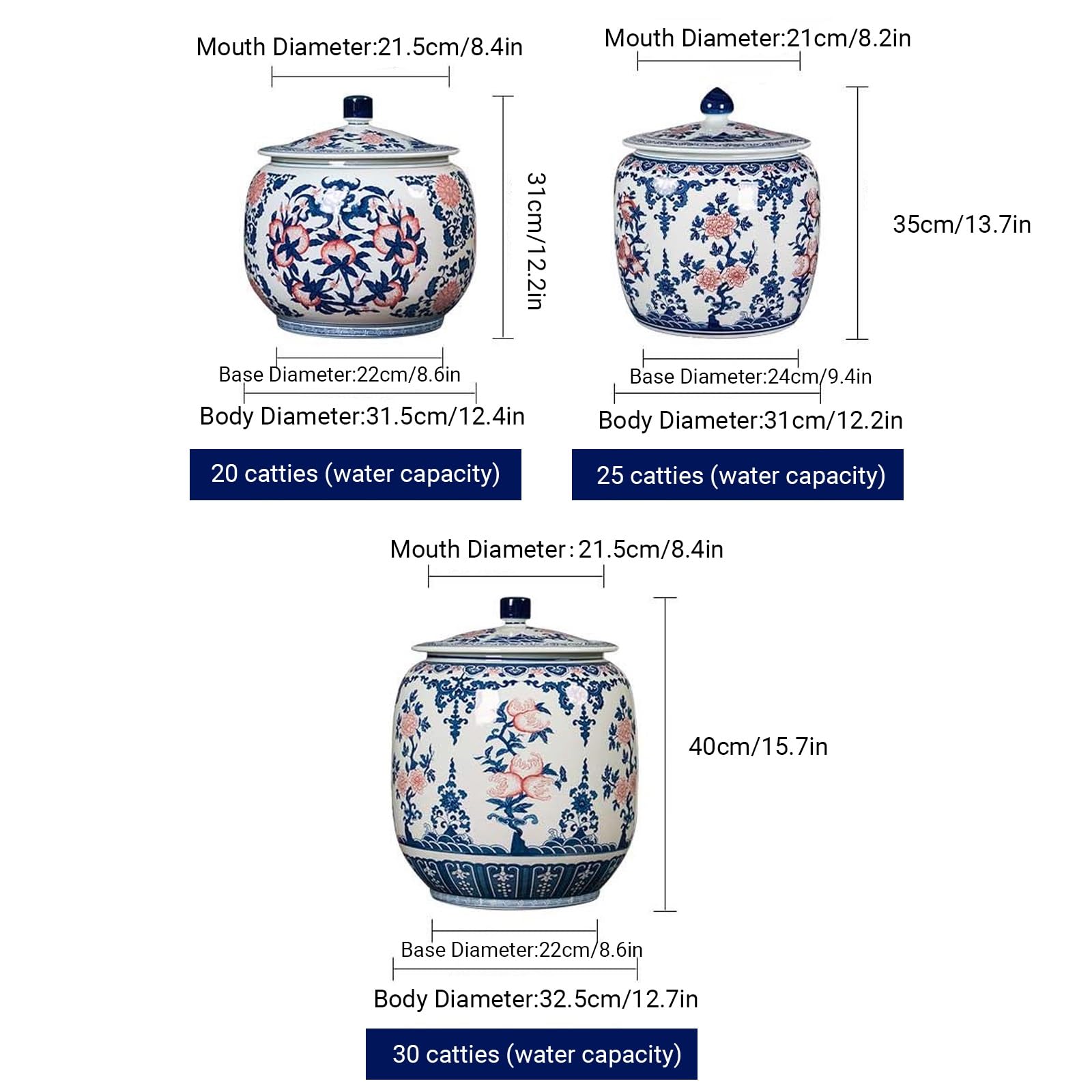 Duży ceramiczny słoik na ryż z pokrywką, szczelny, odporny na wilgoć pojemnik do przechowywania płatków śniadaniowych, mąki, przekąsek, ziaren kawy