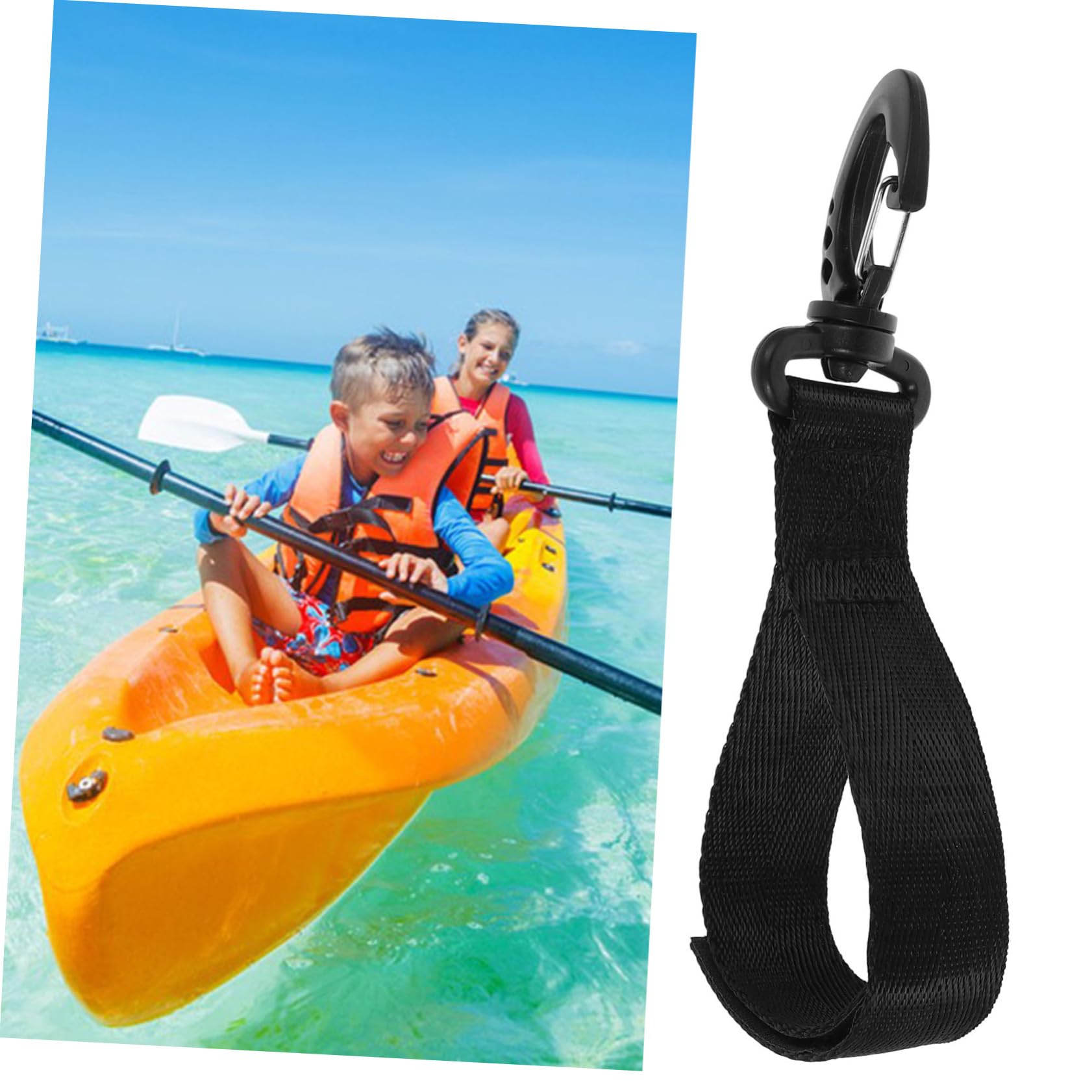 Hemobllo Crochet De Sécurité pour Embarcation De Quai Attaches De Bateau À Quai Crochet pour Yacht Titulaires Camion Porte-Cannes Rack De Canne À Pêche Black Nylon