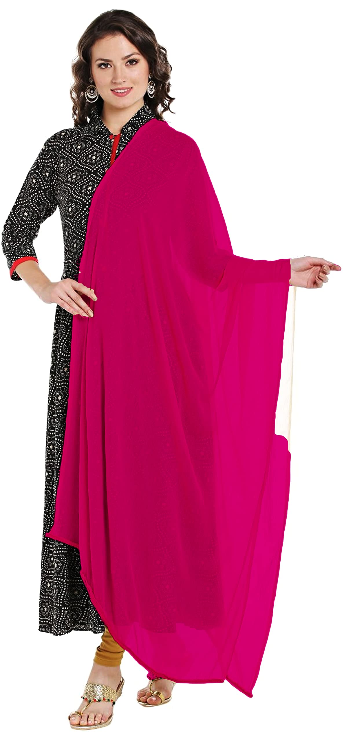 dupatta fashion Chiffon Solid Dupatta For Women's & Girls Length - 2.50 Meter-picture-12