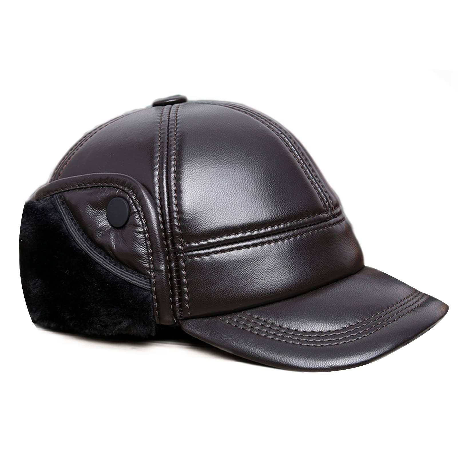 Berretto da Baseball Moda Sportivo in Pelliccia Sintetica, con paraorecchie Cappello in Pelle Donna/Uomo Autunno e Inverno