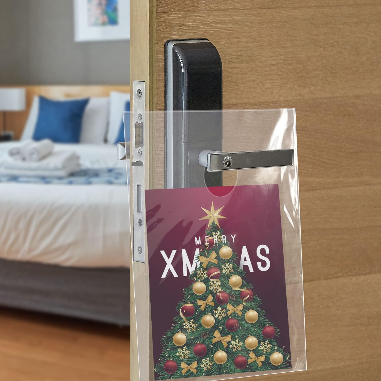 Henoyso 1000 Pcs Door Hanger Bags Plastic Clear Door Knob Hanger Bags Waterproof Poly Newspaper Packets Bulk Flyers Brochures Notices Printed Materials (6 x 9 Inch)