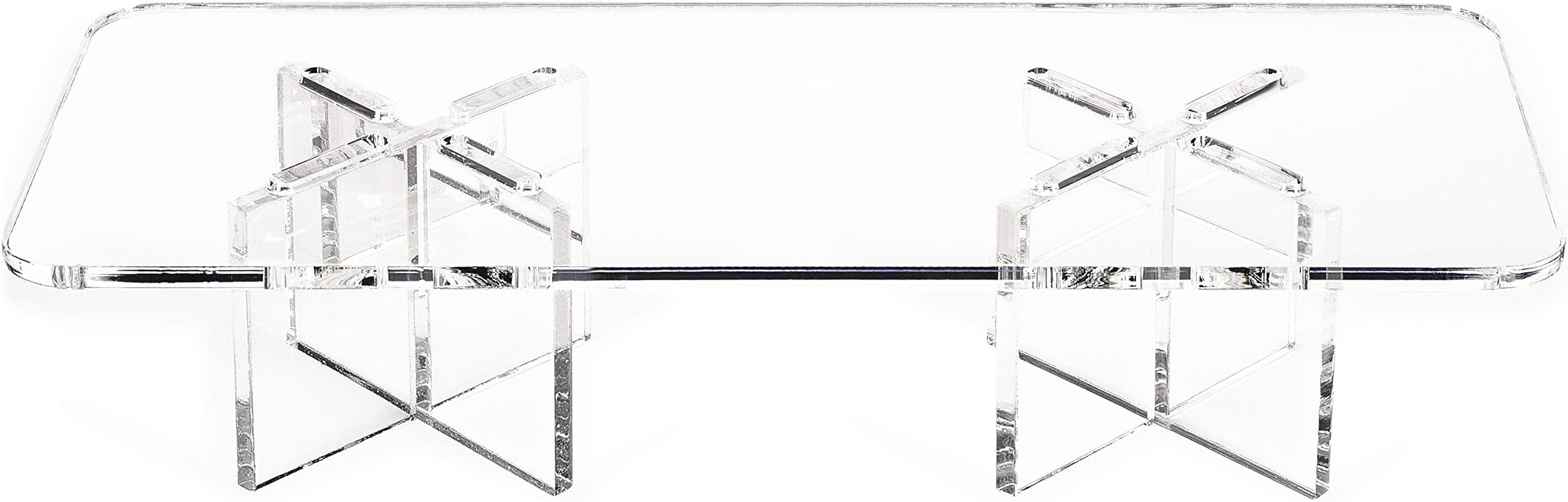 Acrylic Rectangle Disassemble Riser Display Stand Multipurpose Tabletop Risers for Displaying Personal or Business Decor, Cupcakes | Clear, Stable (12 WIDE X 4 DEEP X 4 HIGH)