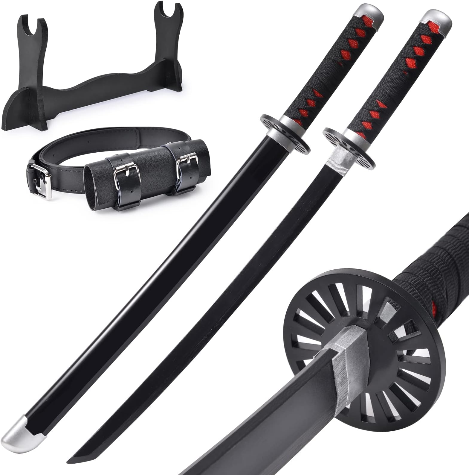 Demon Slayer Sword for Kids 31inch - Bamboo Blade with Belt and Sword Stand - Anime Sword Original Texture，Demon Slayer Katana for Cosplay Purpose，Various Styles Available