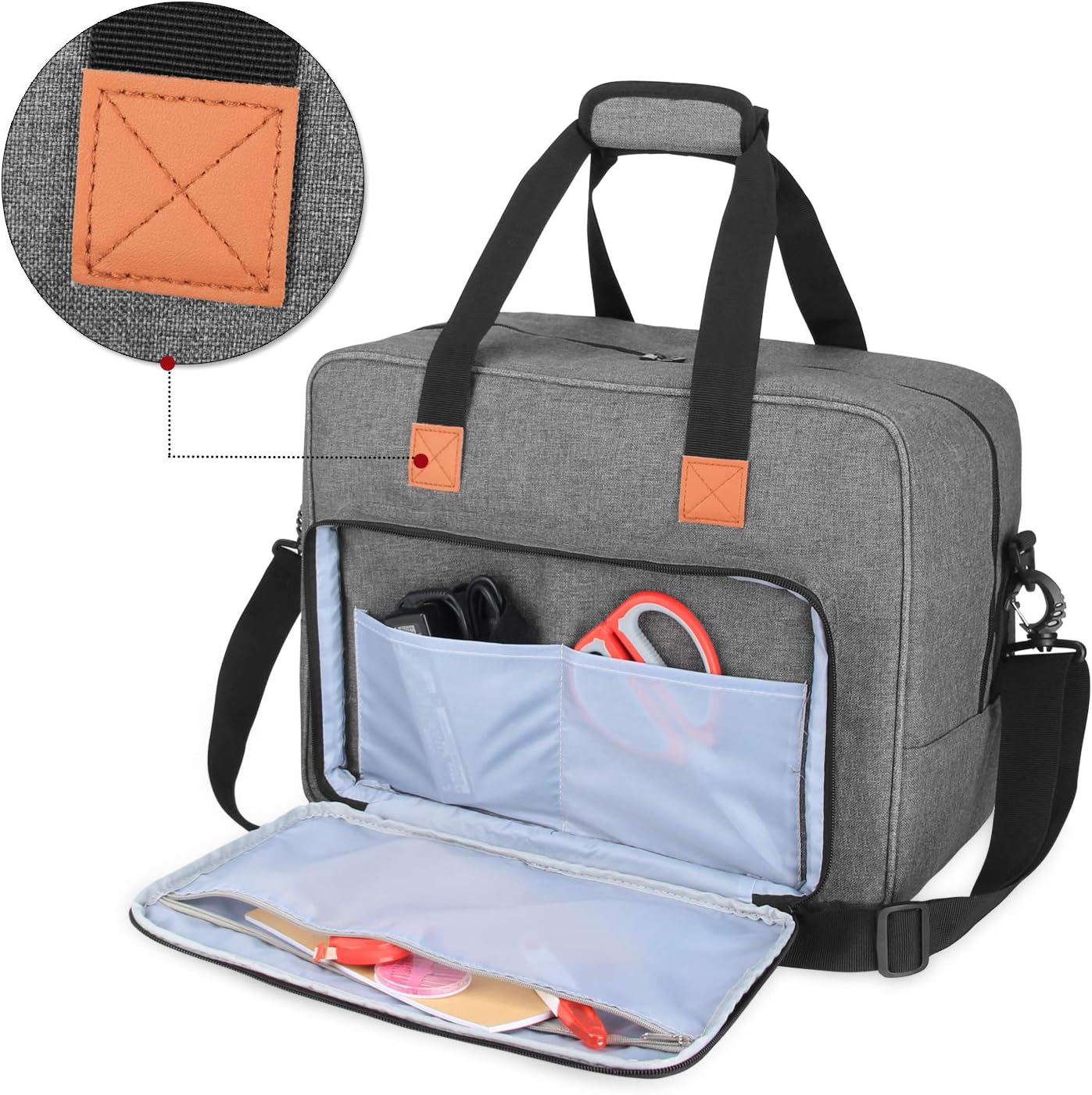 Luxja Sewing Machine Bag-Sewing Machine Storage Bag, Sewing Machine Bag for Sewing Accessories Grey - Image 3
