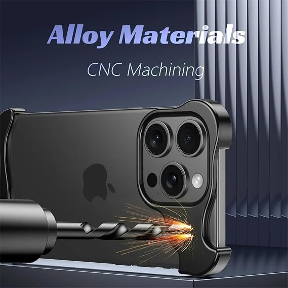 Metal Frameless Case for iPhone 12 Pro Max/12 Pro/12, Ultra-Slim Minimalist No Backplane Heat Dissipation Design Aluminum Alloy Case with Built-in Aromatherapy