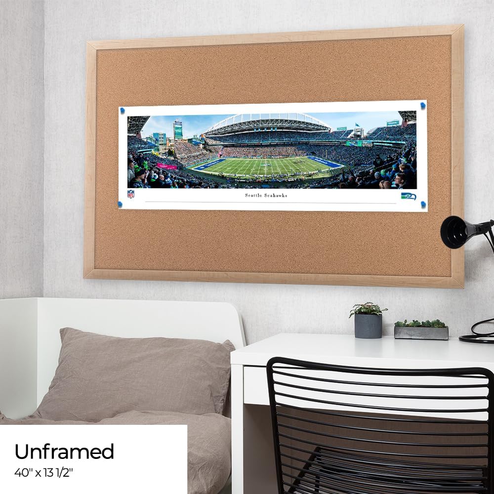 Seattle Seahawks Throwback - 50 yd - Unframed 40 x 13.5 Poster by Blakeway Panoramas