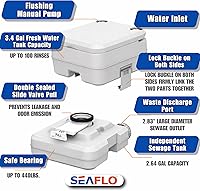 Vista 11 de SEAFLO Inodoro portátil para marina, RV, camping y barco (2.6 galones)
