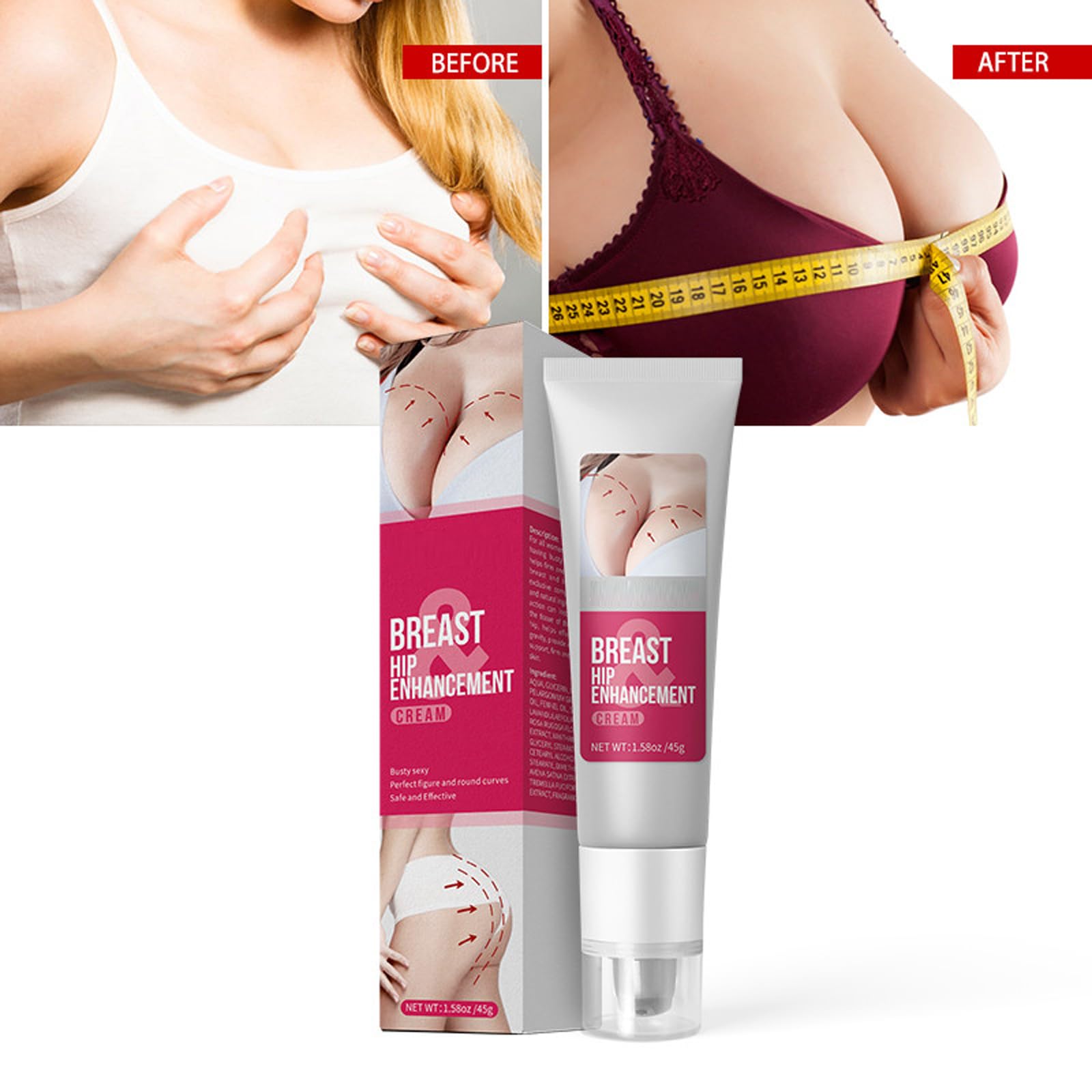 2 unidades de crema para el aumento de senos, crema de pecho para pechos más grandes, crema de levantamiento de senos para un crecimiento rápido en senos caídos, natural, fortalece la elasticidad y la