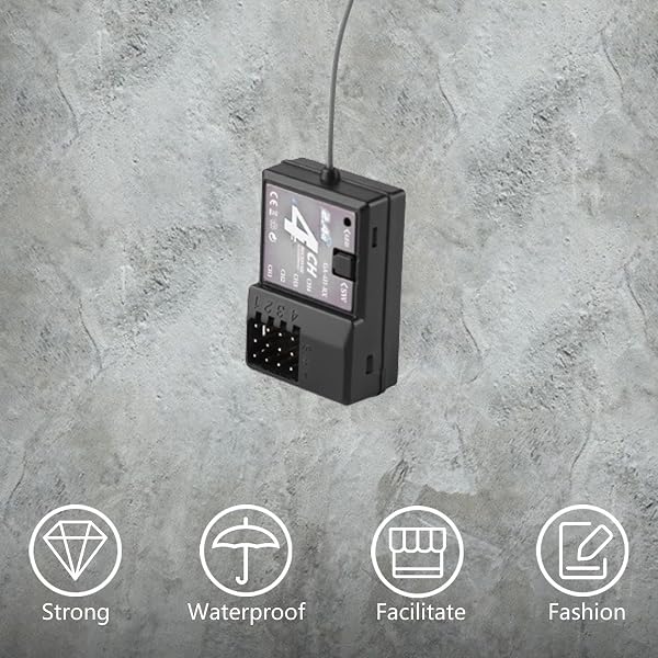 Kit émetteur-récepteur RC – Système de Commande Radio 2,4 G, unité de Signal étanche, Performances de portée Stables | Configuration de la télécommande pour Le Fonctionnement du Bateau de Voiture RC, - 3