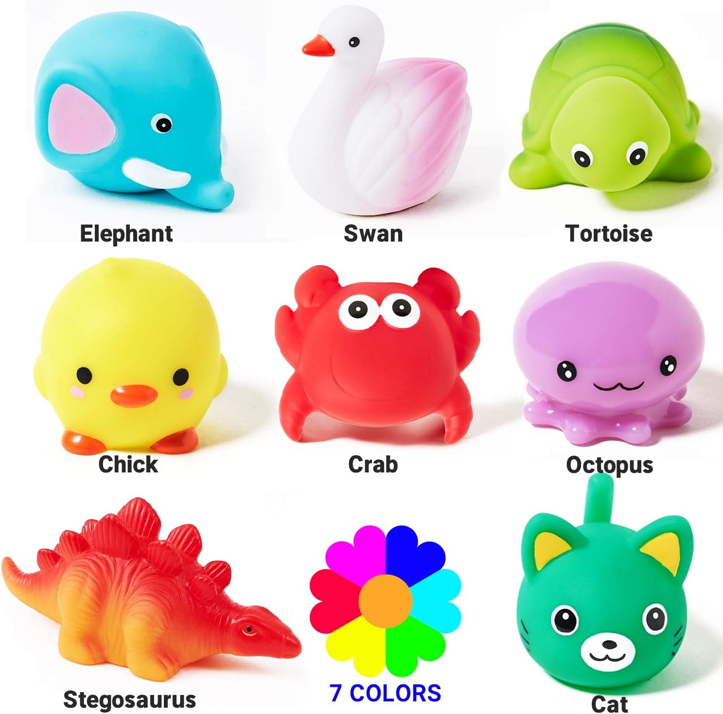 Bath Toys for Toddlers Baby 8 Pack Light Up Toys - Bathtub Toy Flashing Colourful LED Light Shower Bathtime for Kids Infants Toddler Child Preschool Bathtub Bathroom Shower Games Swimming Pool Party : Toys & Games