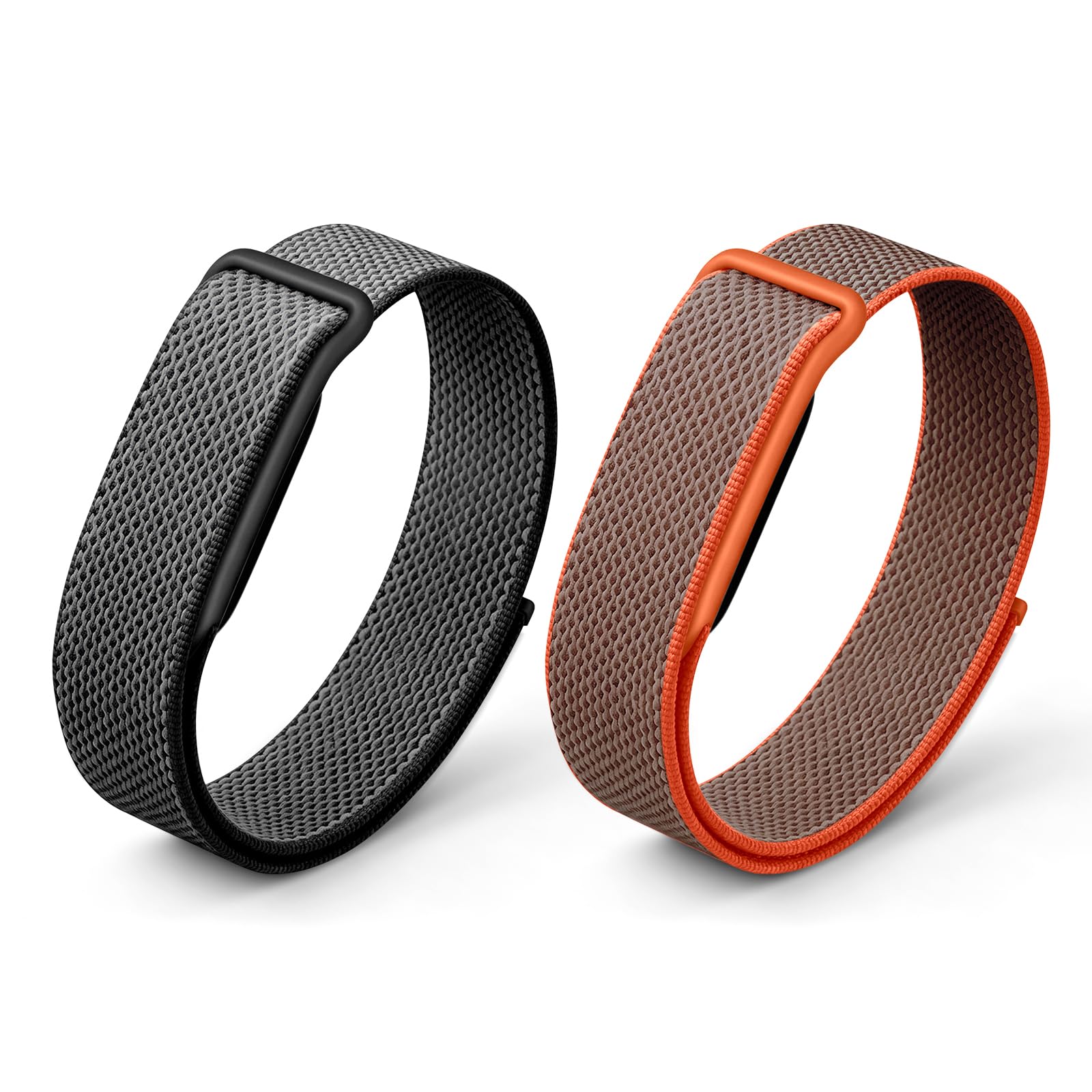 Zspoly 2 Stück Sport Nylon Armband kompatibel mit Google Fitbit Air,Atmungsaktiver Weicher Armbandaustausch Kompatibel mit Fitness,Mikro-verstellbare Leistungsschleife für Screenless Tracker